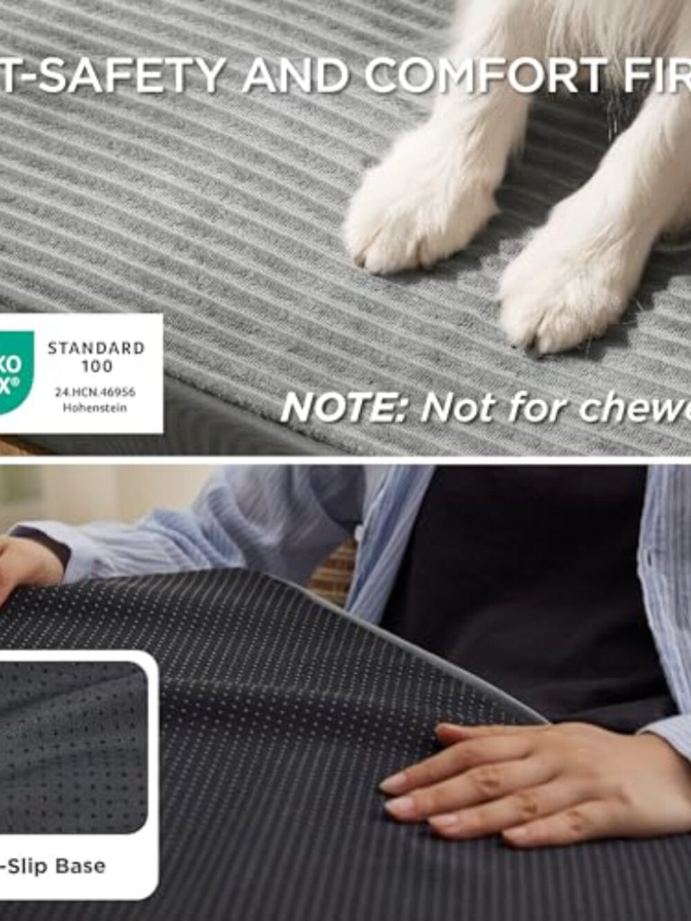 ๐ ComfyFleece Dog Bed Large, 89x56x7CM Orthopedic Dog Crate Bed with Removable - Picture 5 of 7